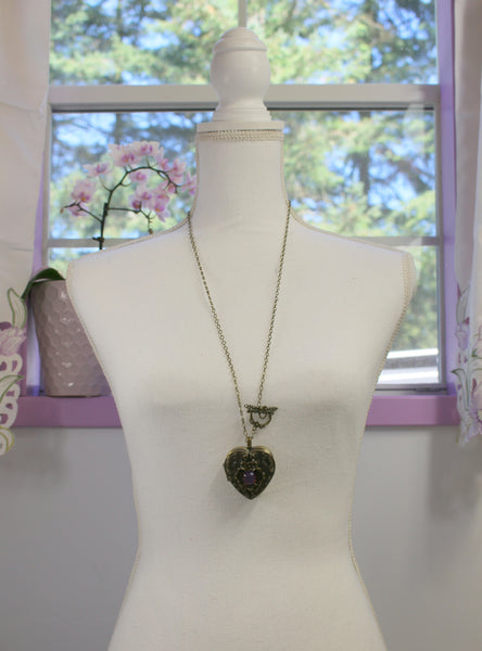 Dragons Breath Floral Music Box Locket in Bronze