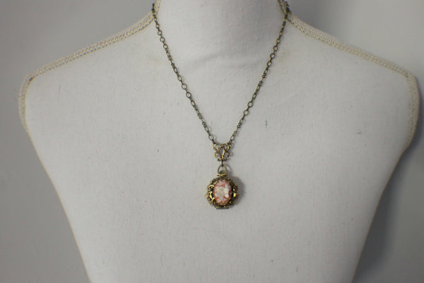 Butterfly Cameo Photo Locket Bronze