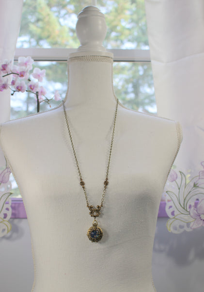 Deep Blue Fire Opal Multi Photo Locket
