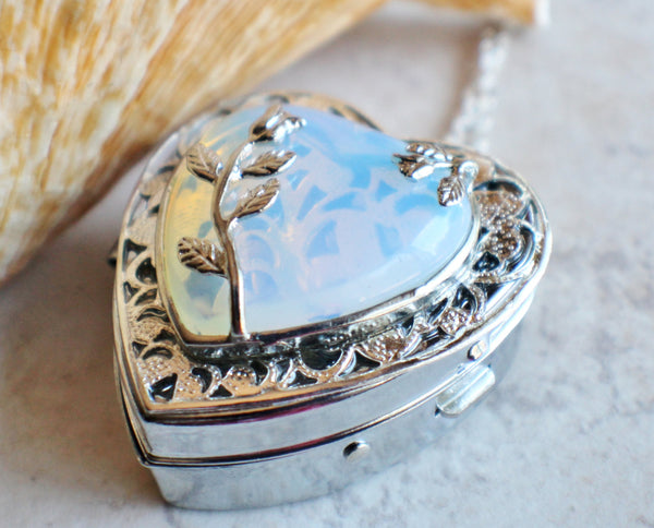 White Opal Quartz Music Box Locket - Char's Favorite Things - 2