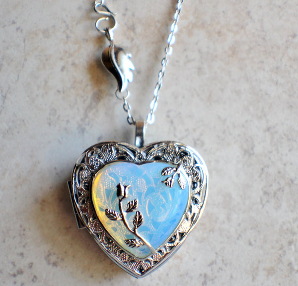White Opal Quartz Music Box Locket - Char's Favorite Things - 4