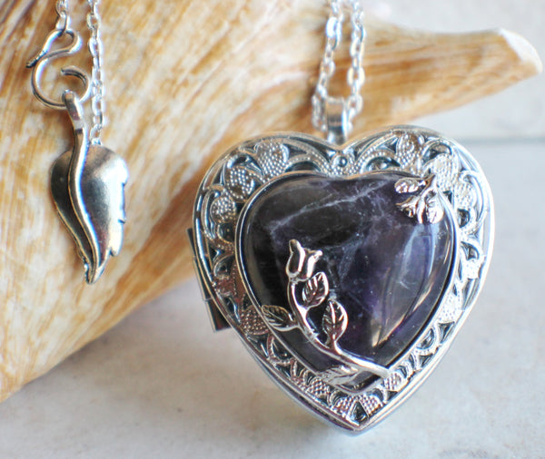 Amethyst Quartz Music Box Locket - Char's Favorite Things - 1