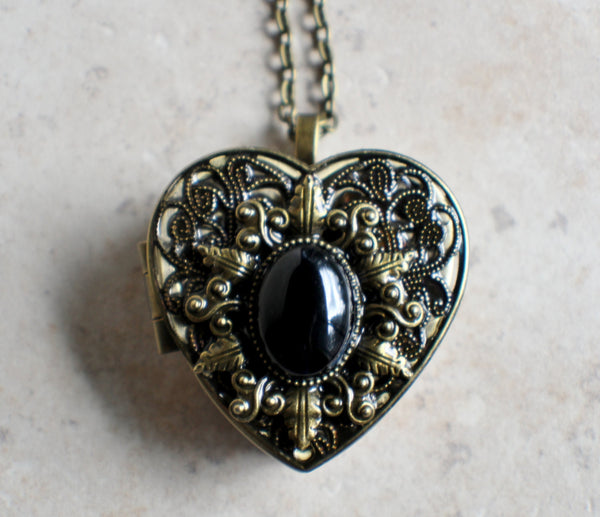 Black Agate Music Box Locket