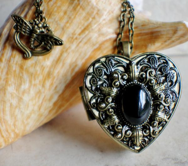 Black Agate Music Box Locket
