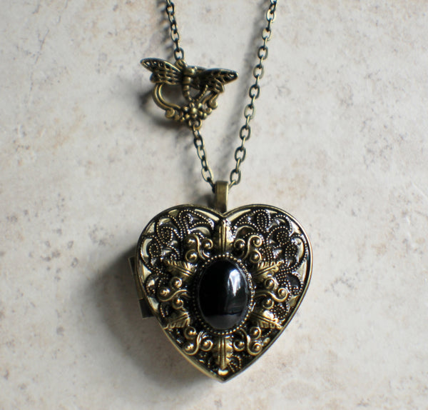 Black Agate Music Box Locket