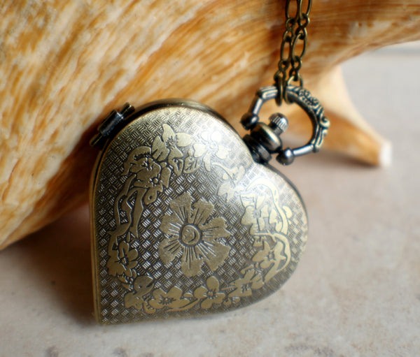 Watch locket with dragons breath glass opal