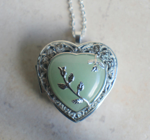 Aventurine quartz music box locket