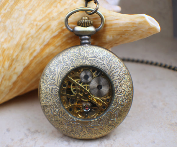 Bear Pocket Watch In Bronze