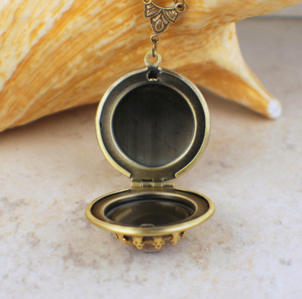 Small Dragons Breath Opal Photo Locket