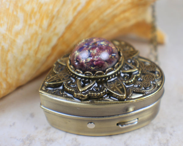 Amethyst Opal Music Box Locket