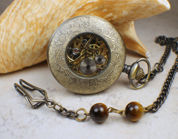 Bear Pocket Watch In Bronze