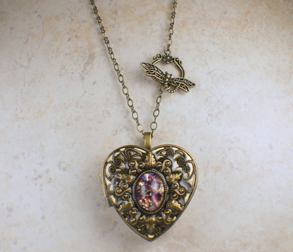 Amethyst Opal Music Box Locket