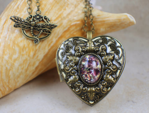 Amethyst Opal Music Box Locket