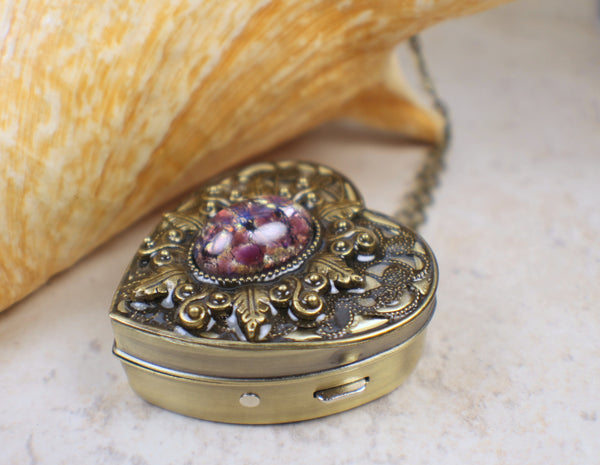 Amethyst Opal Music Box Locket