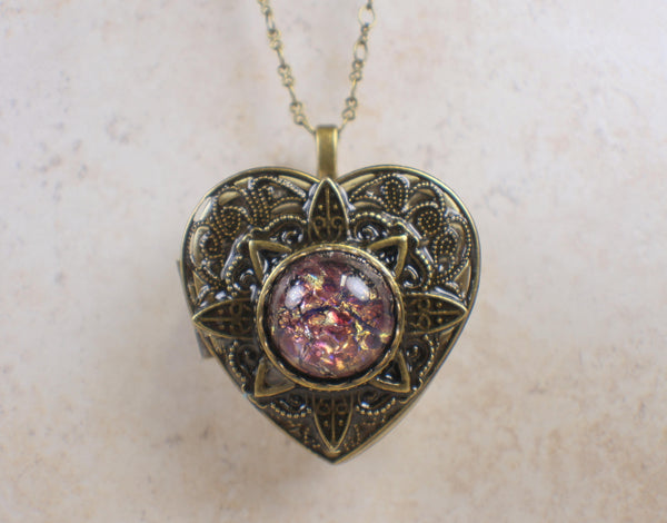 Amethyst Opal Music Box Locket