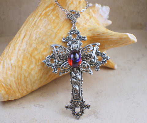 Silver Butterfly Cross