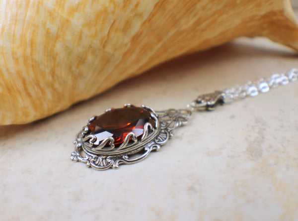 Gothic Swarovski Crystal Red Necklace