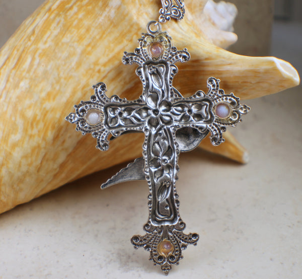 Silver Cross, Dove Cross, Victorian Cross