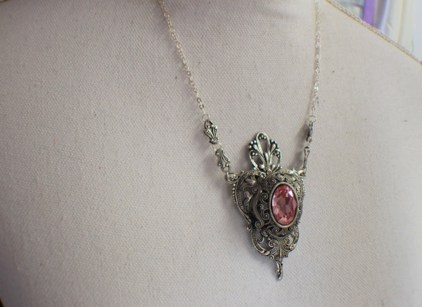 Swarovski Crystal Rose Baroque Style Necklace