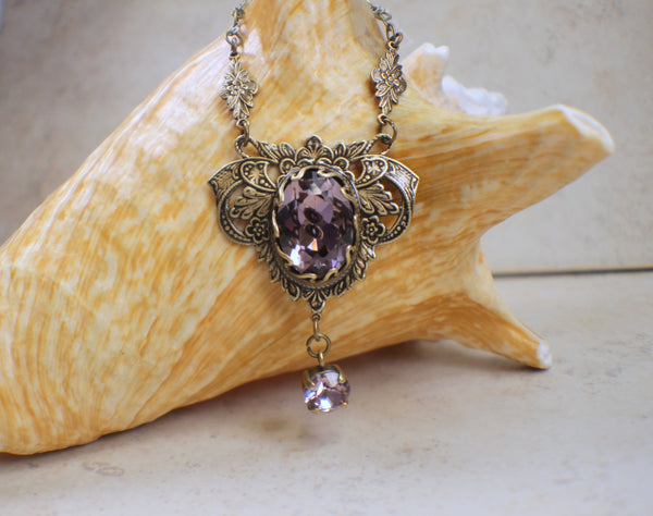 Amethyst Swarovski Crystal Jewelry Set