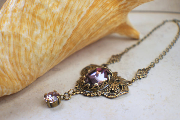 Amethyst Swarovski Crystal Jewelry Set