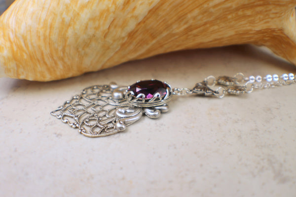 Amethyst Swarovski Crystal Necklace