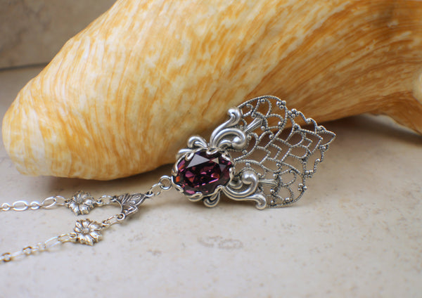 Amethyst Swarovski Crystal Necklace