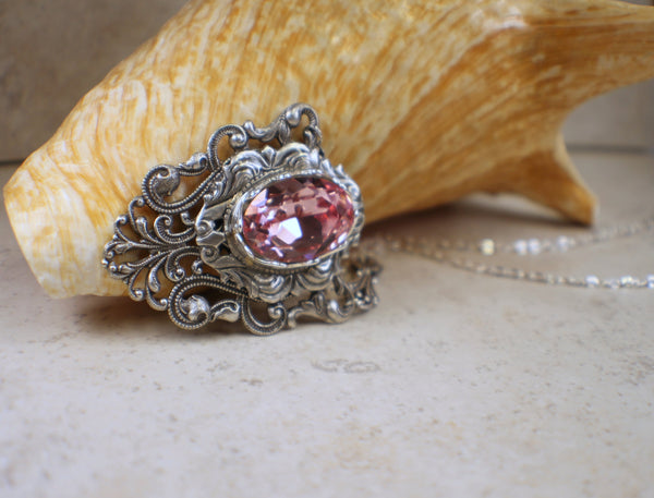 Gothic Rose Swarovski Crystal Necklace