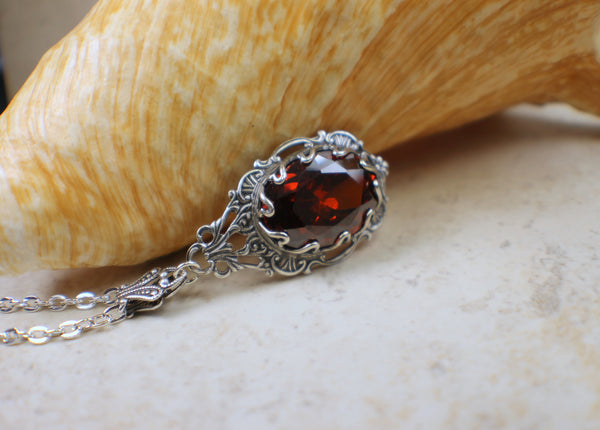 Gothic Swarovski Crystal Red Necklace