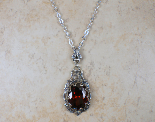 Gothic Swarovski Crystal Red Necklace