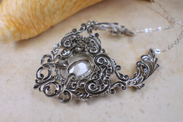 Gothic Peridot Swarovski Crystal Necklace