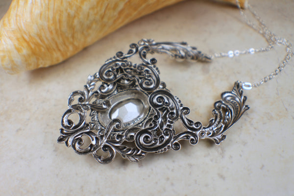 Red Swarovski Crystal and Filigree Necklace