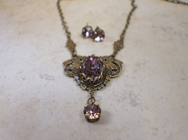 Amethyst Swarovski Crystal Jewelry Set