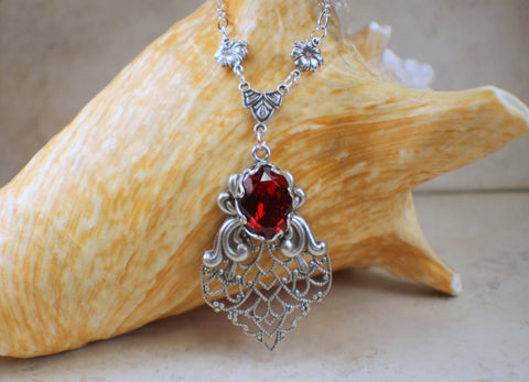 Red Swarovski Crystal Necklace