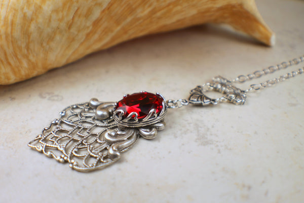 Red Swarovski Crystal Necklace
