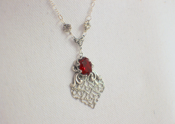 Red Swarovski Crystal Necklace