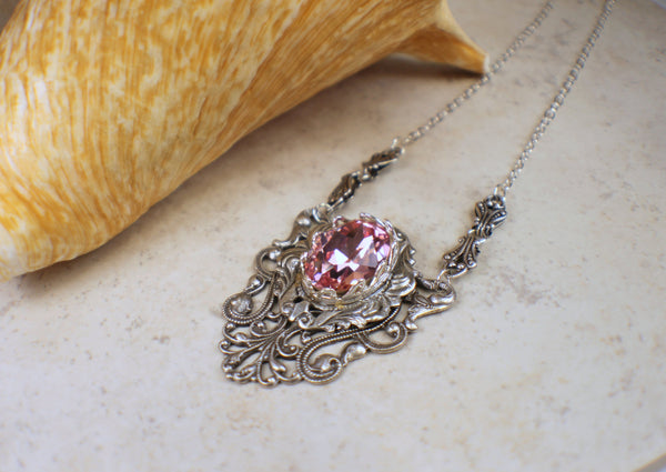 Gothic Rose Swarovski Crystal Necklace
