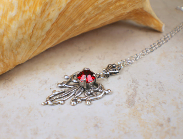Siam Red Swarovski Crystal Jewelry Set
