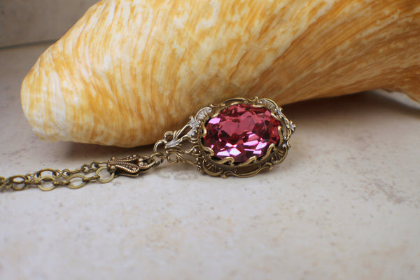 Swarovski Crystal Rose Necklace