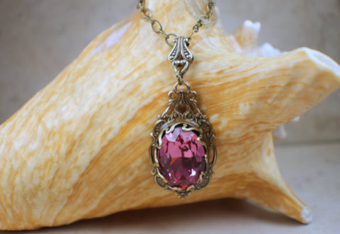 Swarovski Crystal Rose Necklace