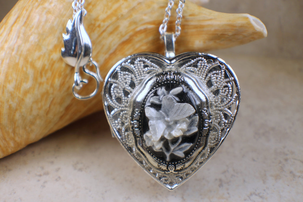 Butterfly Cameo Music Box Locket