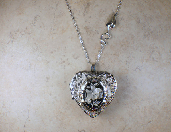 Butterfly Cameo Music Box Locket