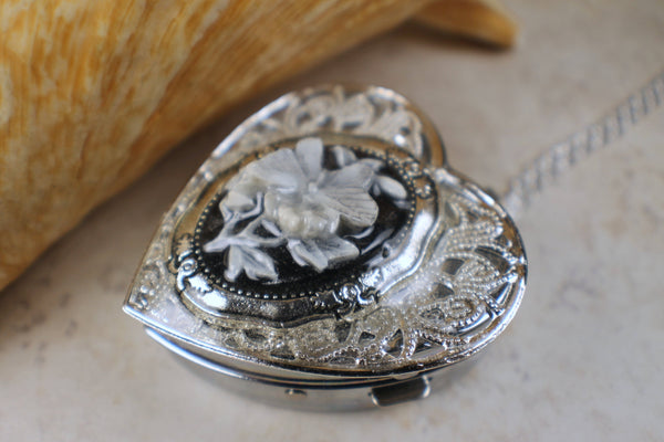 Butterfly Cameo Music Box Locket
