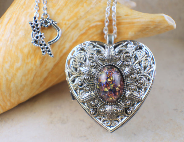 Amethyst Opal Music Box Locket