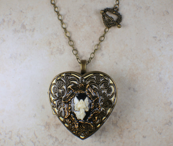 Angel Cameo  Music Box Locket