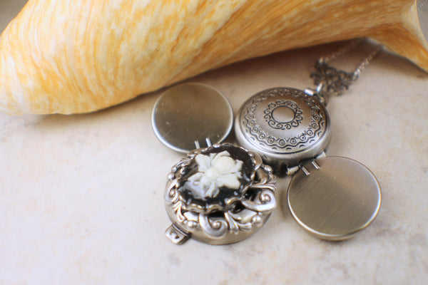 Bumblebee Cameo Multi Photo Locket Silver