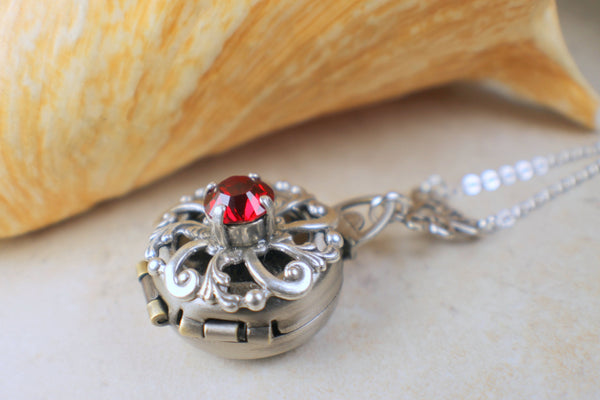 Siam Red Crystal Multi Photo Locket