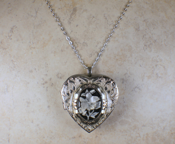 Butterfly Cameo Music Box Locket