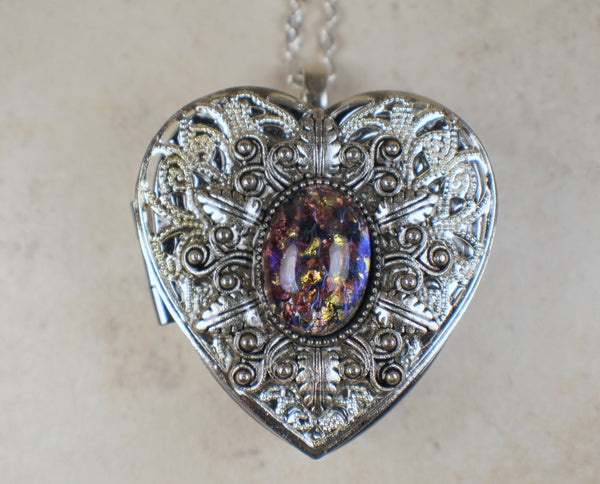 Amethyst Opal Music Box Locket