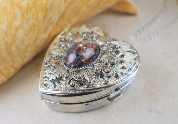 Amethyst Opal Music Box Locket